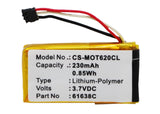 Battery for Motorola IT6 61638C, SNN5904A 3.7V Li-Polymer 230mAh / 0.85Wh