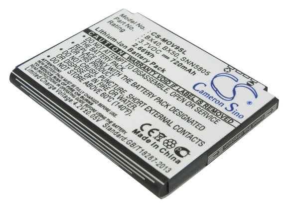Battery for Motorola V9 BX40 BX50 FNN7012AA SNN5805 SNN5805A SNN5807 SNN58