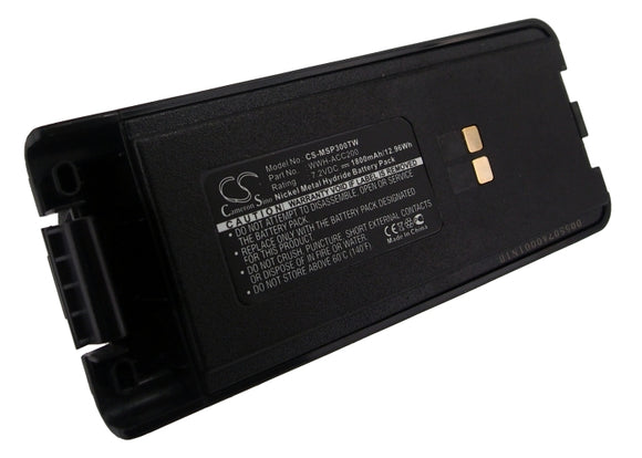 Battery for Maxon SP300 WWH-ACC200 7.2V Ni-MH 1800mAh / 12.96Wh