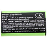 Battery for Microsoft Xbox One Elite Wireless Contro B100 2.4V Ni-MH 2500mAh / 6
