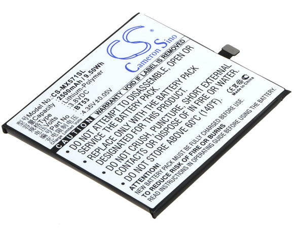 Battery for Meizu M570C BT53 3.8V Li-Polymer 2500mAh / 9.50Wh