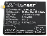 Battery for Meizu Meilan U10 Dual SIM BU10 3.85V Li-Polymer 2750mAh / 10.59Wh