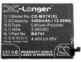 Battery for Meizu E2 BA741 3.85V Li-Polymer 3400mAh / 13.09Wh
