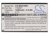 Battery for Universal MX-950 BATTMX880, NC0910, UT-BATTMX880 3.7V Li-ion 1050mAh
