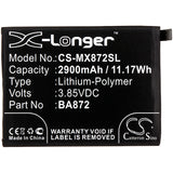 Battery for Meizu M872Q BA872 3.85V Li-Polymer 2900mAh / 11.17Wh