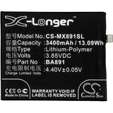 Battery for Meizu M891Q BA891 3.85V Li-Polymer 3400mAh / 13.09Wh
