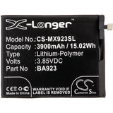 Battery for Meizu M1923 BA923 3.85V Li-Polymer 3900mAh / 15.02Wh