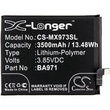 Battery for Meizu M1973 BA971 3.85V Li-Polymer 3500mAh / 13.48Wh