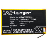 Battery for Motorola MD1005G JW50 3.85V Li-Polymer 1900mAh / 7.32Wh