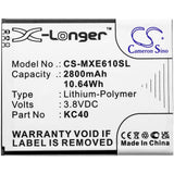 Battery for Lenovo XT2025-3  KC40 3.8V Li-Polymer 2800mAh / 10.64Wh