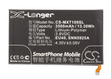 Battery for Motorola Droid XT1080 MAXX EU40, SNN5925A 3.8V Li-Polymer 3050mAh / 