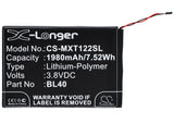 Battery for Motorola Moto E Dual TV BL40 3.8V Li-Polymer 1980mAh / 7.52Wh