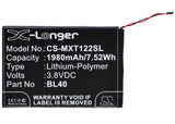 Battery for Motorola Moto E BL40 3.8V Li-Polymer 1980mAh / 7.52Wh