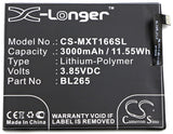 Battery for Motorola Kung-Fu BL265 3.85V Li-Polymer 3000mAh / 11.55Wh