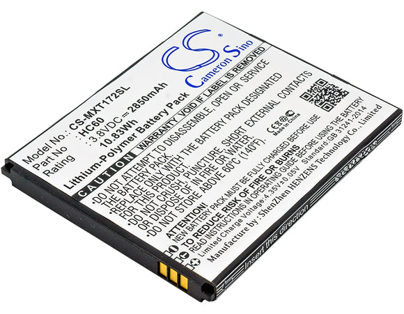 Battery for Motorola Moto C Plus HC60 3.8V Li-Polymer 2850mAh / 10.83Wh