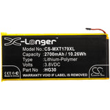 Battery for Motorola XT1925-12 HG30 3.8V Li-Polymer 2700mAh / 10.26Wh