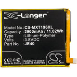 Battery for Motorola XT1952-3 JE40 3.8V Li-Polymer 2900mAh / 11.02Wh