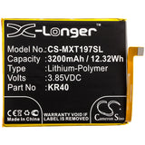 Battery for Motorola Moto One Vision KR40, SB18C43602 3.85V Li-Polymer 3200mAh /