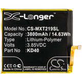 Battery for Motorola XT2019-1 KD40 3.85V Li-Polymer 3800mAh / 14.63Wh