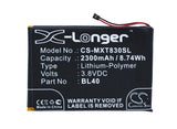 Battery for Motorola XT830C EL40, SNN5944A 3.8V Li-Polymer 2300mAh / 8.74Wh