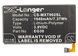 Battery for Motorola Droid mini EG30, SNN5916A 3.8V Li-Polymer 1940mAh / 7.37Wh