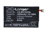 Battery for Motorola XT926 EV40, SNN5913A 3.8V Li-Polymer 3200mAh / 12.16Wh