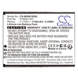 Battery for Budget Mobile MXW1 HYB201307 3.7V Li-ion 1150mAh / 4.26Wh