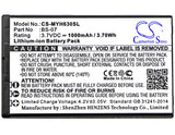Battery for Myphone 6300 BS-07 3.7V Li-ion 1000mAh / 3.70Wh