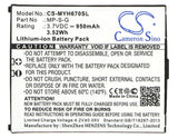 Battery for Myphone 6670 City MP-S-G 3.7V Li-ion 950mAh / 3.52Wh