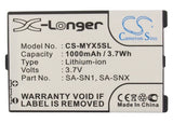 Battery for Sagem MY-X5 188973731, 251165224, SA-SNX 3.7V Li-ion 1000mAh / 3.70W