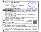 Battery for NAVON Mizu MZT001 K3 3.7V Li-ion 1100mAh / 4.07Wh