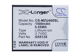 Battery for NAVON Mizu M400 G55135 3.7V Li-ion 1500mAh / 5.55Wh