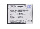 Battery for NAVON Mizu D502 G55132 3.8V Li-Polymer 2000mAh / 7.60Wh