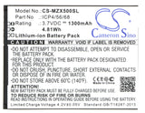 Battery for NAVON Mizu X5 ICP4/56/68 3.7V Li-ion 1300mAh / 4.81Wh