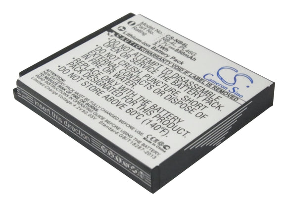 Battery for Canon IXY Digital 70 NB-4L, PL46G 3.7V Li-ion 850mAh / 3.1Wh