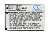 Battery for Canon IXY Digital 3000 IS NB-5L 3.7V Li-ion 1120mAh / 4.1Wh