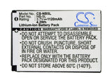 Battery for Canon Digital IXUS 850 IS NB-5L 3.7V Li-ion 1120mAh / 4.1Wh