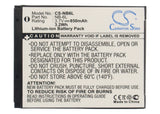 Battery for Canon Digital IXUS 200 IS NB-6L, NB-6LH 3.7V Li-ion 850mAh / 3.15Wh