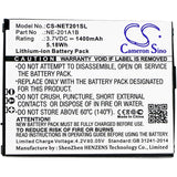 Battery for NEC Terrain NE-201A1B 3.7V Li-ion 1400mAh / 5.18Wh