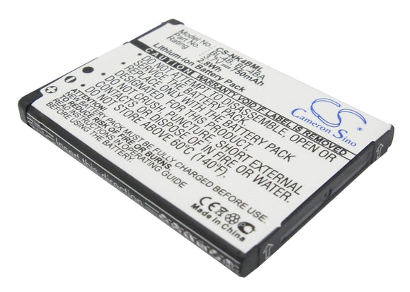 Battery for Nokia 2660 BL-4B, BL-4BA 3.7V Li-ion 750mAh / 2.8Wh