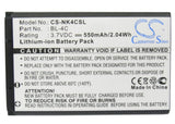 Battery for Nokia 6103 BL-4C 3.7V Li-ion 550mAh / 2.04Wh