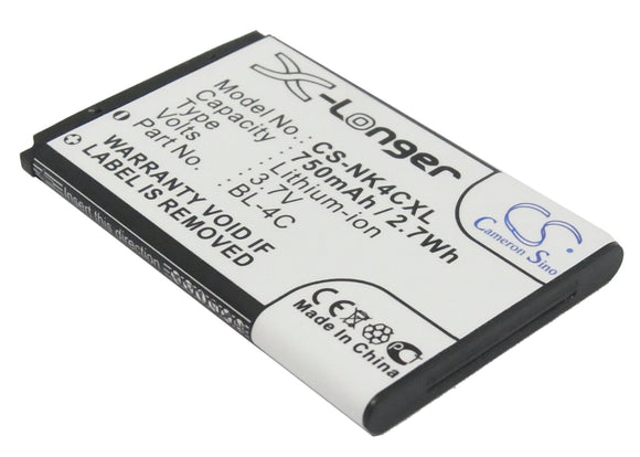 Battery for MANTA TEL2408 JB-4C 3.7V Li-ion 750mAh / 2.78Wh