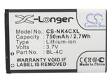 Battery for Nokia 6101 BL-4C 3.7V Li-ion 750mAh / 2.78Wh