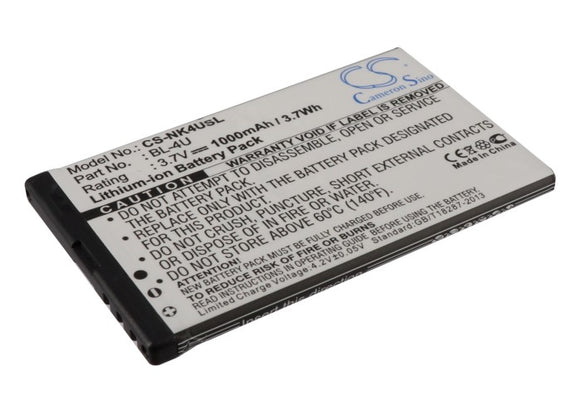 Battery for MANTA 4091S dual sim TEL4091S 3.7V Li-ion 1000mAh / 3.70Wh