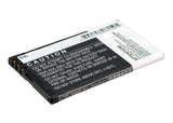 Battery for Nokia RM-840 BL-4U 3.7V Li-ion 1200mAh / 4.44Wh