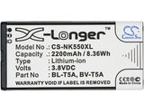 Battery for Nokia Lumia 735 BL-T5A, BV-T5A 3.8V Li-ion 2200mAh / 8.36Wh