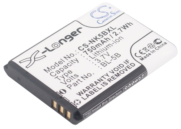 Battery for Alcatel OT-S680 3.7V Li-ion 750mAh / 2.78Wh