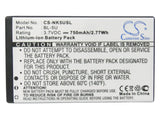 Battery for Nokia 8900i BL-5U 3.7V Li-ion 750mAh