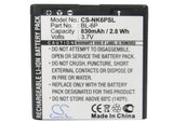 Battery for Nokia 6500 Classic BL-6P, BP-6P 3.7V Li-ion 830mAh / 3.07Wh
