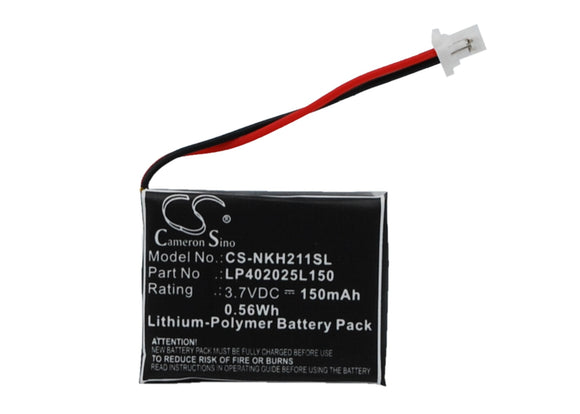 Battery for Nokia HS-21W LP402025L150 3.7V Li-Polymer 150mAh / 0.56Wh